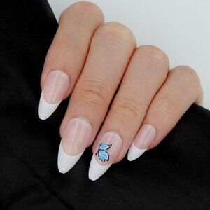 Butterfly Press on nails French manicure Fake nails